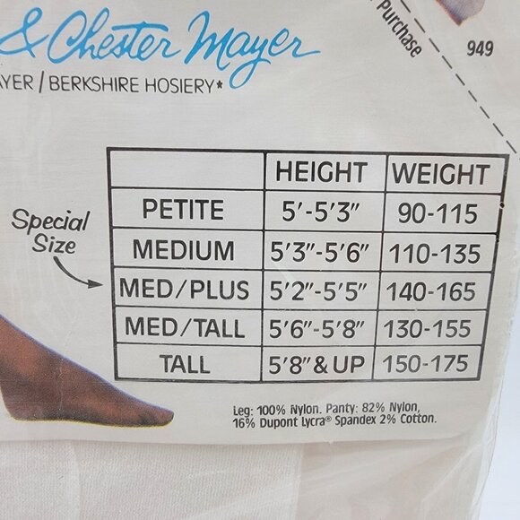 NEW NOS Vintage Mayer Bunny Soft Pantyhose Medium White Control Top Easter Bunny - Picture 6 of 6